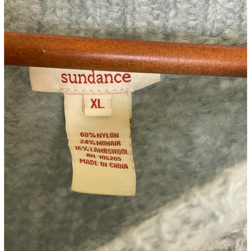 Women's XL Sundance Light Blue Knit Mohair Blend Crewneck Pullover Sweater - Picture 3 of 4